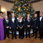 President Barack Obama and First Lady Michelle Obama with Kennedy Center Honorees in the Blue Room of the White House, Dec. 6, 2009. Bruce and Barack on the right.