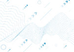 Technology minimal background with blue wavy lines and arrows